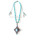 Bohemian Turquoise perles pendentif collier bijoux